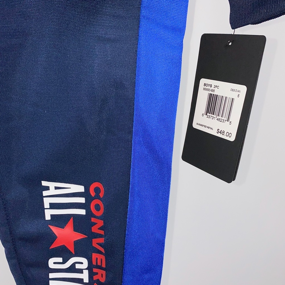 sz 6 Converse Jogger Set Blue All Star 2 Piece NEW w/ Tags Boys Youth - Picture 8 of 13